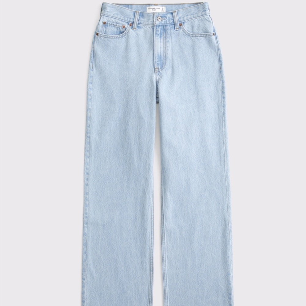 Abercrombie High Rise Loose Jean in Light Blue